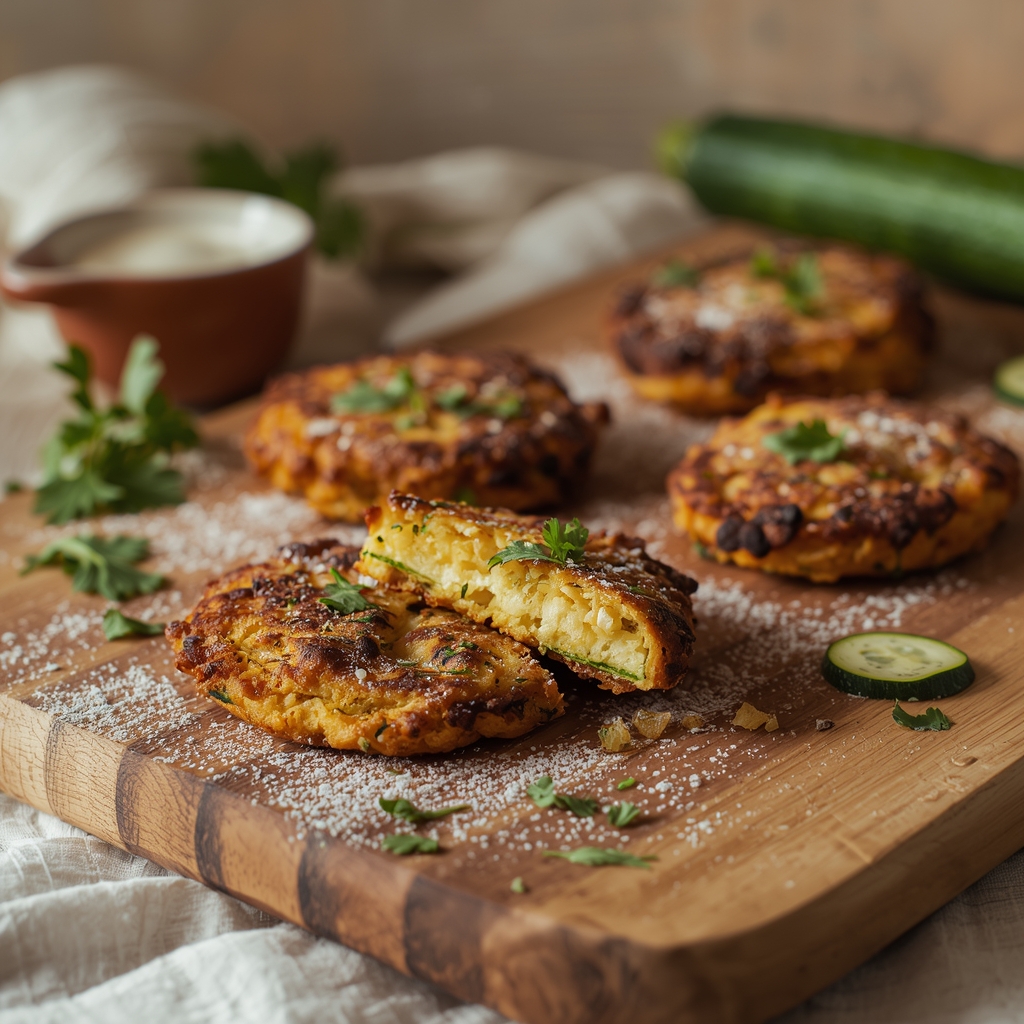 Sourdough Zucchini Fritters