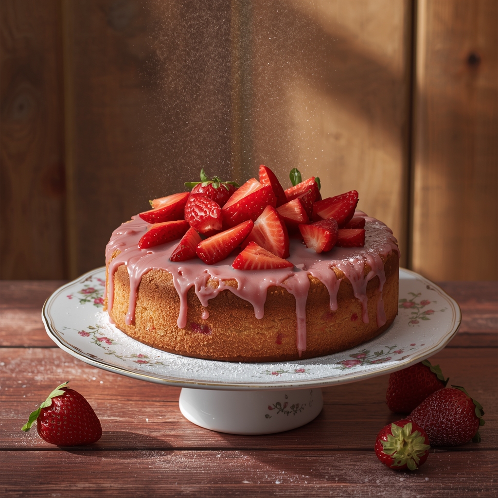 Sourdough Strawberry Cake