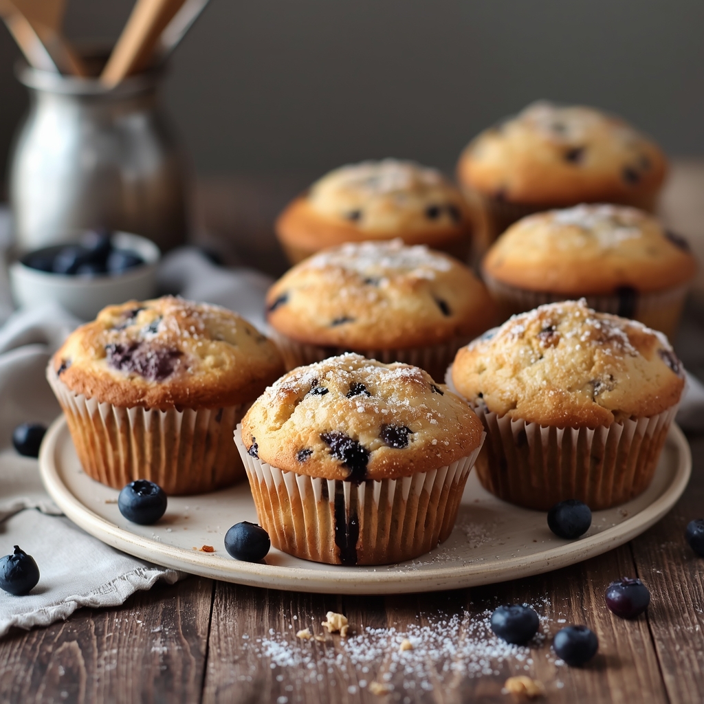 Sourdough Blueberry Muffins