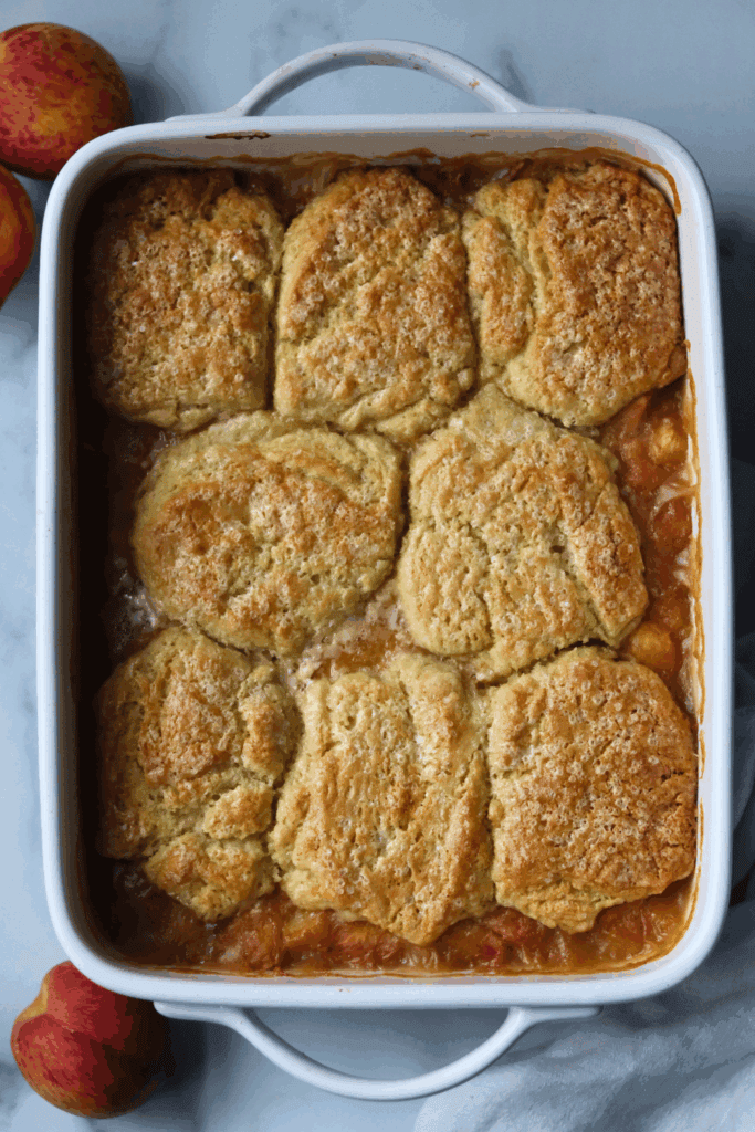 Sourdough Peach Cobbler