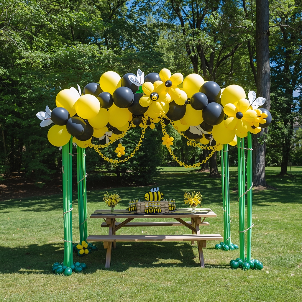 Bee Themed Flower Balloon Decorations